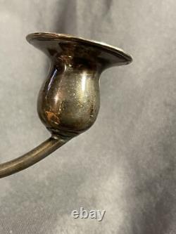 PAIR Vintage Sterling Silver Candelabra Two Arm Candlesticks candle holder