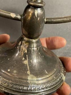 PAIR Vintage Sterling Silver Candelabra Two Arm Candlesticks candle holder