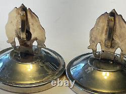 PAIR Vintage Sterling Silver Three Elephant Placecard Menu Holders