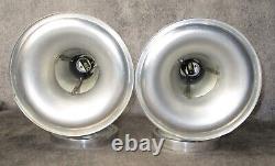 PAIR Vintage Triple Shade Machine Age Deco Aluminum Sconces c1934 RESTORED