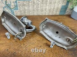 PAIR Vintage signed Chrome Sconces Original Wall Light for restoration antique