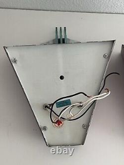 PAIR vtg 1980s ART DECO revival WALL SCONCES lights LAMPS MCM