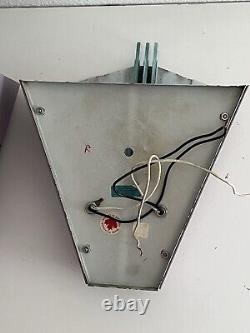 PAIR vtg 1980s ART DECO revival WALL SCONCES lights LAMPS MCM