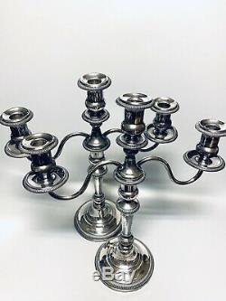 Pair (2) Vintage Frank M Whiting Sterling Silver Three Tiered Candelabras