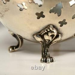 Pair (2) Vintage Towle Sterling Silver Small Pierced Footed Candy Dishes