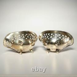 Pair (2) Vintage Towle Sterling Silver Small Pierced Footed Candy Dishes
