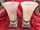 Pair 2 Vintage Uttermost Table Top/boudoir Accent Lamps With Acrylic/lucite Shades