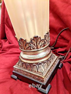 Pair 2 Vintage Uttermost Table Top/Boudoir Accent Lamps with Acrylic/Lucite shades