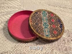 Pair Antique Chinese Sterling Silver Bangle Bracelets with Vintage Chinese box