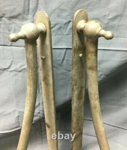 Pair Antique Nickel Brass Marble Sink Wall Support Brackets Vintage Old 581-22B