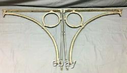 Pair Antique Nickel Brass Marble Sink Wall Support Brackets Vintage Old 581-22B