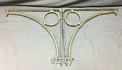 Pair Antique Nickel Brass Marble Sink Wall Support Brackets Vintage Old 581-22B