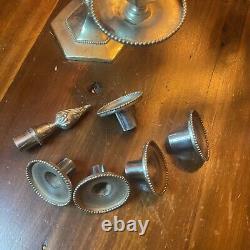 Pair Antique Silver Plated 5 Light Candelabras Taper Candle Holder By Wilcox