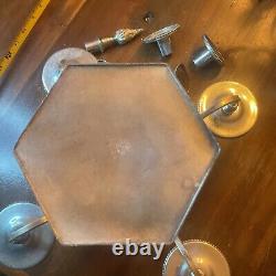Pair Antique Silver Plated 5 Light Candelabras Taper Candle Holder By Wilcox