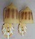 Pair Antique Vintage Lincoln 2-in-1 Slip Shade Sconces, Refinished, New Wiring