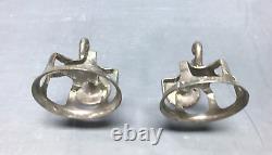 Pair Antique Vintage Nickel Brass Wall Mount Bathroom Cup Holders Old 1635-22B