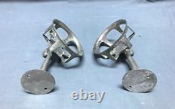 Pair Antique Vintage Nickel Brass Wall Mount Bathroom Cup Holders Old 1635-22B