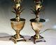 Pair Antique Or Vintage Silver Plated Brass Pineapple Lamps