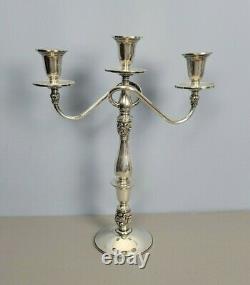 Pair Candelabra Royal Danish Sterling Silver 3 Light International Vintage