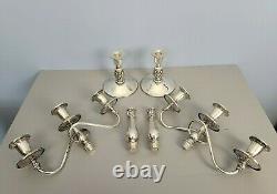 Pair Candelabra Royal Danish Sterling Silver 3 Light International Vintage