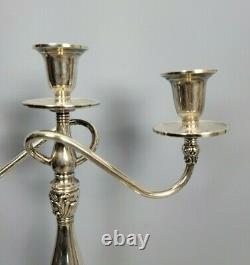 Pair Candelabra Royal Danish Sterling Silver 3 Light International Vintage