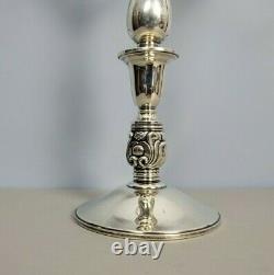 Pair Candelabra Royal Danish Sterling Silver 3 Light International Vintage