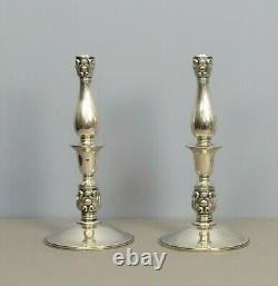 Pair Candelabra Royal Danish Sterling Silver 3 Light International Vintage