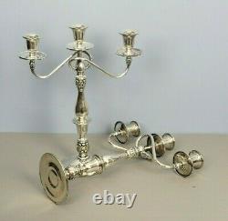 Pair Candelabra Royal Danish Sterling Silver 3 Light International Vintage