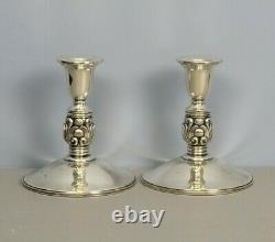 Pair Candelabra Royal Danish Sterling Silver 3 Light International Vintage