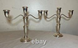 Pair Empire Sterling Silver Candelabra #620 Vintage Sterling Candle Centerpiece