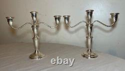 Pair Empire Sterling Silver Candelabra #620 Vintage Sterling Candle Centerpiece