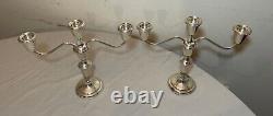 Pair Empire Sterling Silver Candelabra #620 Vintage Sterling Candle Centerpiece