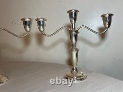 Pair Empire Sterling Silver Candelabra #620 Vintage Sterling Candle Centerpiece