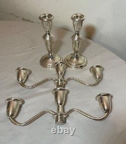 Pair Empire Sterling Silver Candelabra #620 Vintage Sterling Candle Centerpiece