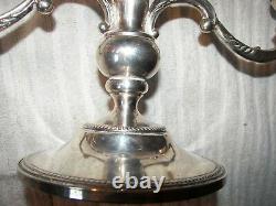 Pair Fisher Sterling silver weighted candelabra Tulip form 8 tall 2 arm vintage