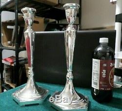 Pair Large Vintage Solid Sterling Silver Candlesticks, 787 Grams 25.30 Troy Oz