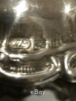 Pair Large Vintage Sterling Silver Candlesticks, Judaica Sabbath 925-1000 stamp