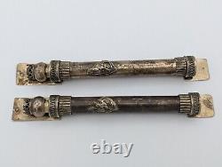 Pair Muzuzot Vintage Judaica Israeli Sterling Silver By Netafim Mezuzah 8 Heavy