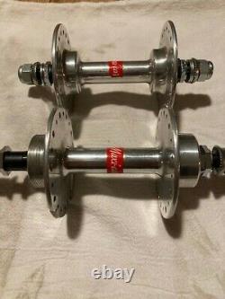 Pair, NOS MAXI CAR VINTAGE ALLOY HUBS 40H, 110mm/137mm spacing, FRENCH THREAD