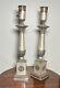 Pair Nice Heavy Lamps Antique Vtg Regency Neoclassical Silver Plated 25.5 Tal