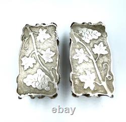 Pair Of Antique Silver 800/1000 Made In Italy Vintage'50