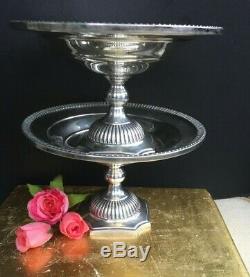 Pair Of Antique Vintage English Sterling Silver Small Compotes Bowls Tazzas