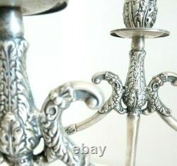 Pair Of Candlesticks Vintage Made in Italy Years' 40 IN Silver Solid 800