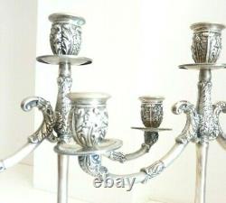 Pair Of Candlesticks Vintage Made in Italy Years' 40 IN Silver Solid 800