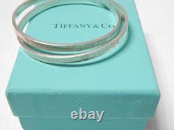 Pair Of Elegant Tiffany Sterling Silver Interlocking Bangle Bracelets + Box