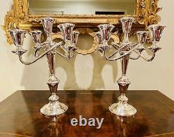 Pair Of Fisher STERLING Silver 5 Light Candelabras! Vintage Antique! GORGEOUS