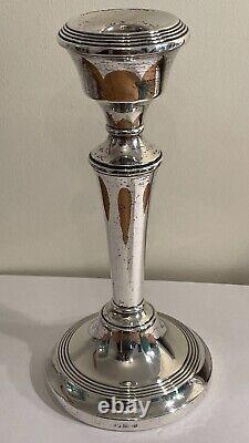 Pair Of Large Vintage Georgian Style Birmingham Sterling Silver Candlesticks