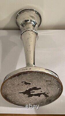 Pair Of Large Vintage Georgian Style Birmingham Sterling Silver Candlesticks