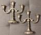 Pair Of Metal Candelabras Neoclassical Style Silver Plated Vintage