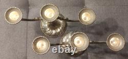 Pair Of Metal Candelabras Neoclassical Style Silver Plated Vintage